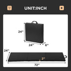 Gymnastics Tumbling Mats Portable Gymnastics Mat 3 Folding Tumbling Mat 2x6x1.6Thick Yoga Mat PU Leather Exercise Mat with Car
