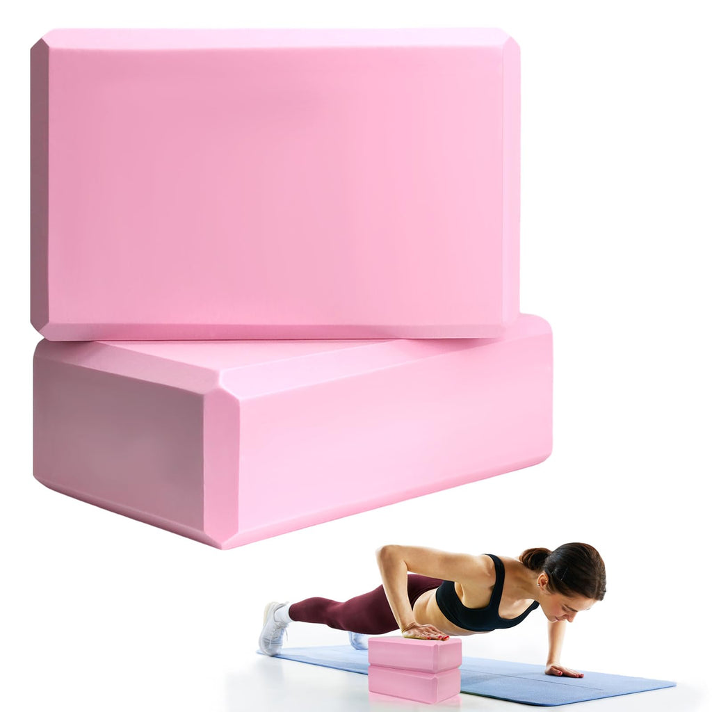 2 Pcs Yoga Blocks, 9x6x3 Foam Blocks Yoga Props for Pilates Stretching and Meditation Exercise Blocks Lightweight Yoga Essential