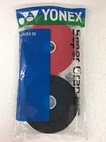 YONEX Super GRAP 30-Pack Racket Grips, Black Red