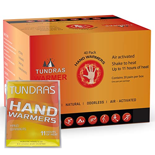 Hot Hand Warmers 11 Hours Long Lasting - 40 Count - Natural Odorless Safe Single Use Air Activated Heat Packs For Hands, Toes An