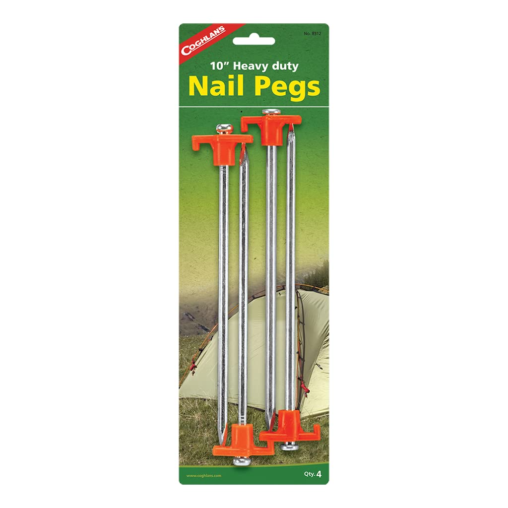 Coghlans Heavy Duty Nail Pegs, 10-Inch