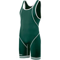 ASICS Men's Snap Down Wrestling Singlet, Forest/White, Small