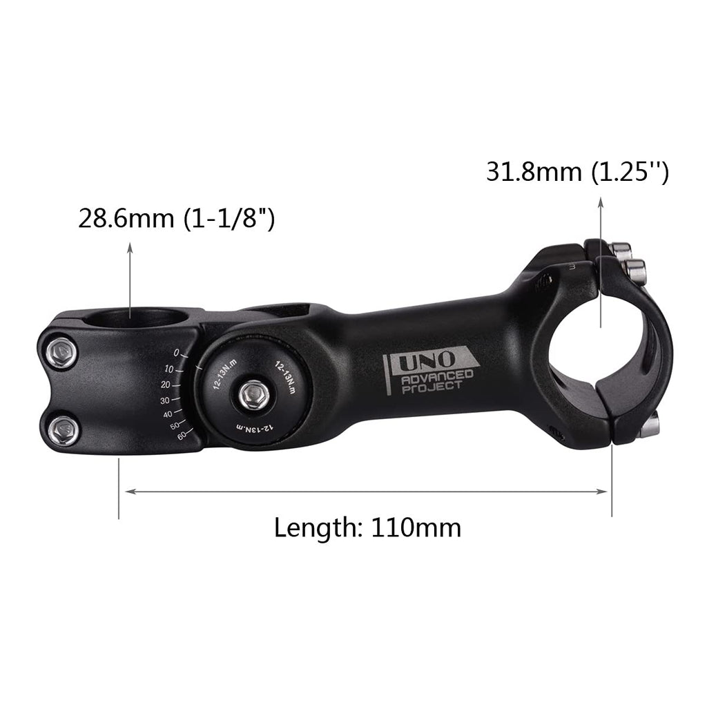 Fomtor 31.8Mm Adjustable Stem 110Mm 0~60 Degree Uno 31.8Mm Mtb Adjustable Handlebar Stem For Most Mountain Bike Road Bike (Fit F