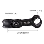 Fomtor 31.8Mm Adjustable Stem 110Mm 0~60 Degree Uno 31.8Mm Mtb Adjustable Handlebar Stem For Most Mountain Bike Road Bike (Fit F