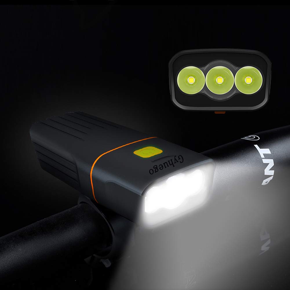 Usb Rechargeable Bike Light Front, Super Bright 3 Led 3000 Lumens, Runtime 10Hrs Waterproof Bicycle Headlight And Taillight, Fre