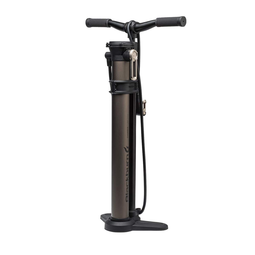 Blackburn Chamber Bike Floor Pump (Tubeless, Grey/Silver)