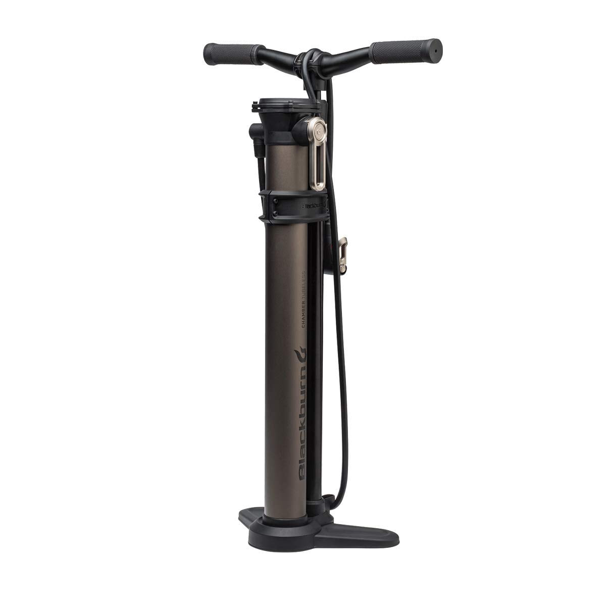 Blackburn Chamber Bike Floor Pump (Tubeless, Grey/Silver)