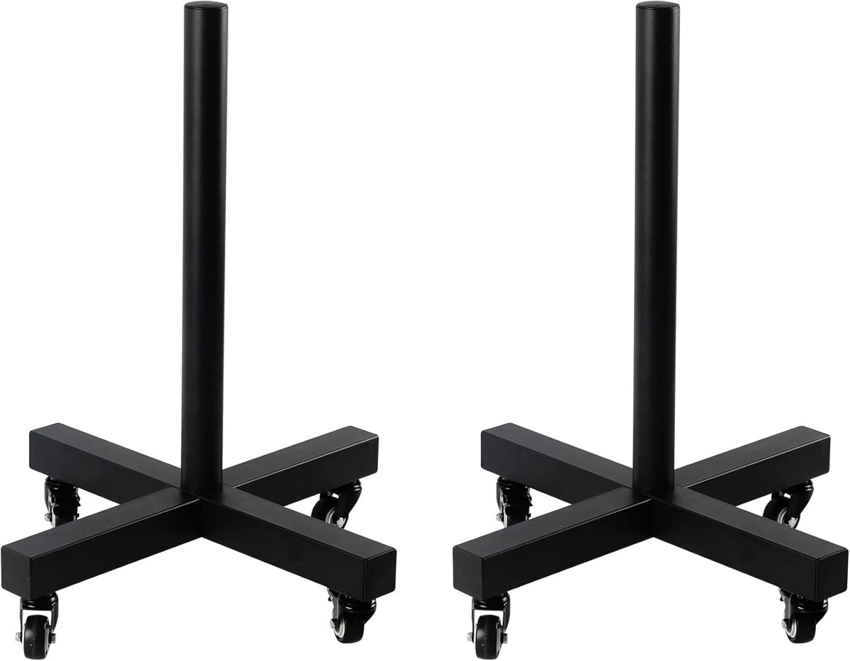 Tyb  Train Your Body Upgraded Movable Olympic Weight Plate Rack With Wheel For 2Inch Bumper Plates Weight Storage, Stores Up T