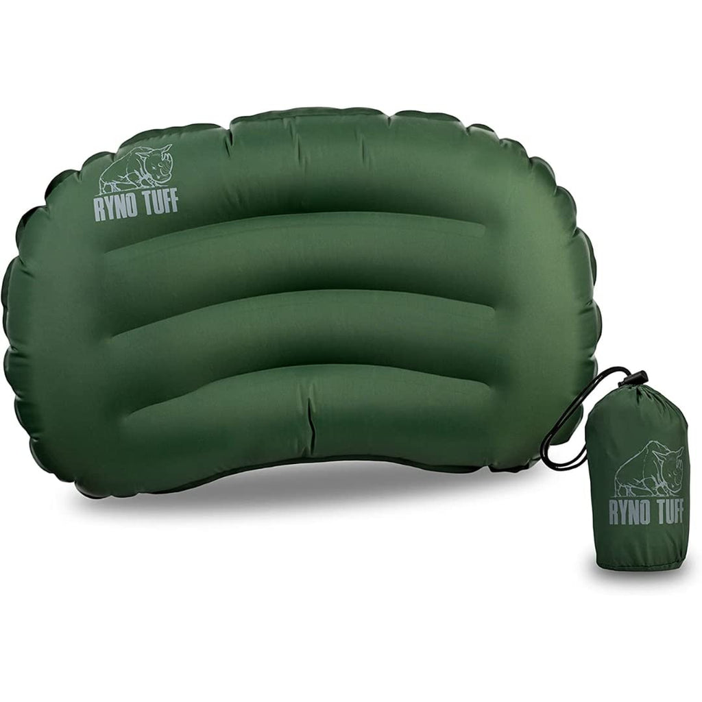 Ryno Tuff Inflatable Nylon Outdoor Camping Pillow For Neck Lumbar Support - Insulated Lightweight Inflatable Travel Pillow For C
