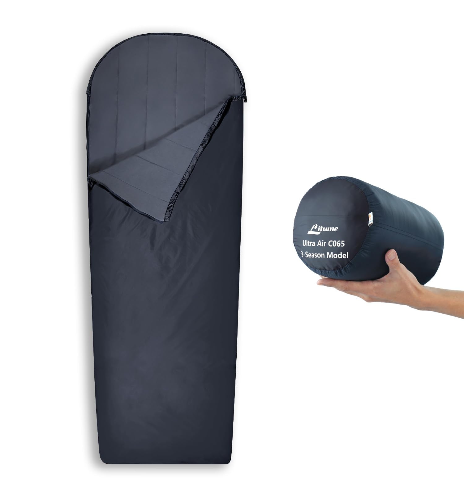Litume 2 Lbs Sleeping Bag 62?F To 41?F Velvet Lined Lightweight Ultra Comfort For Camping Hiking Traveling Travel, Seamless (C06