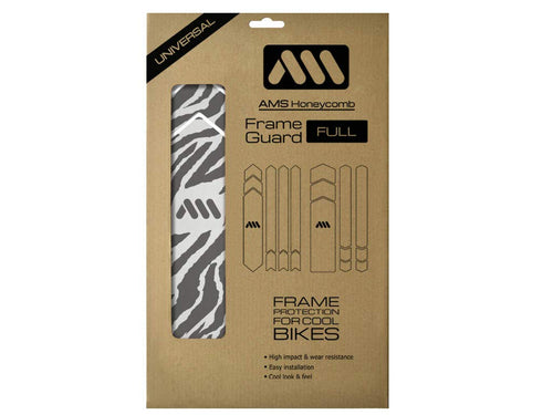 All Mountain Style MTB Bike Frame Protector - Honeycomb 380 Microns PVC - Universal Guard for Downhill & Enduro - 18-Piece Set -