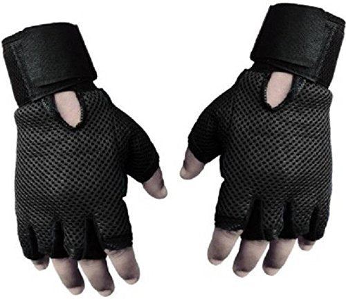 Alliedsales Sg40 Black Netted Gym And Fitness Gloves With Wrist Support