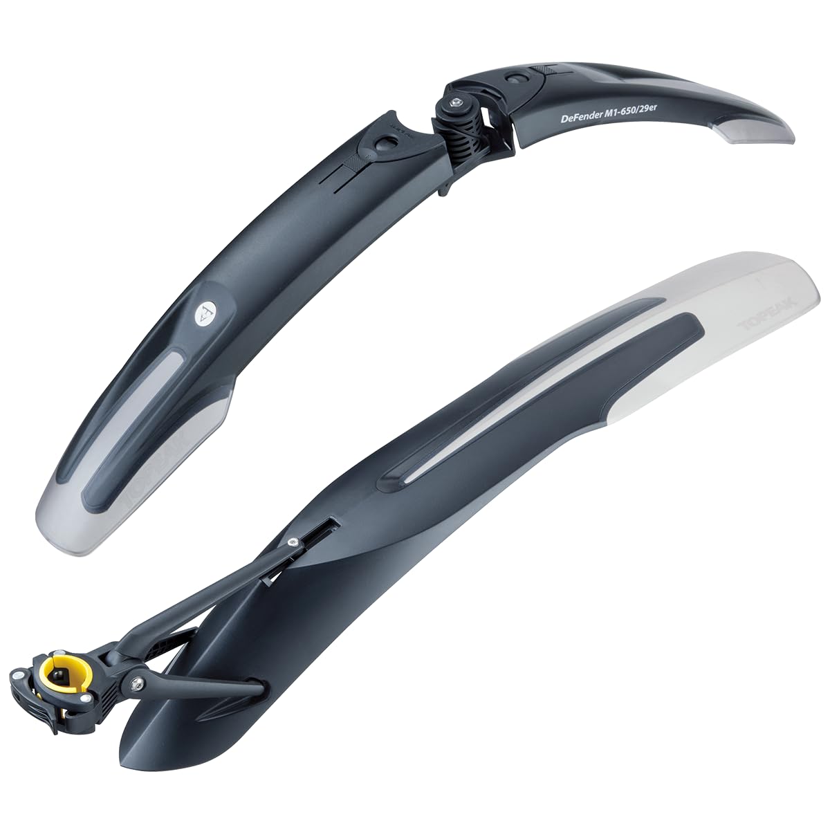Topeak Defender M1 & XC11 27.5-29 Fender Set - Front & Rear Mudguard System with Adjustable Angles, Quick-Release Mounts, and Hi