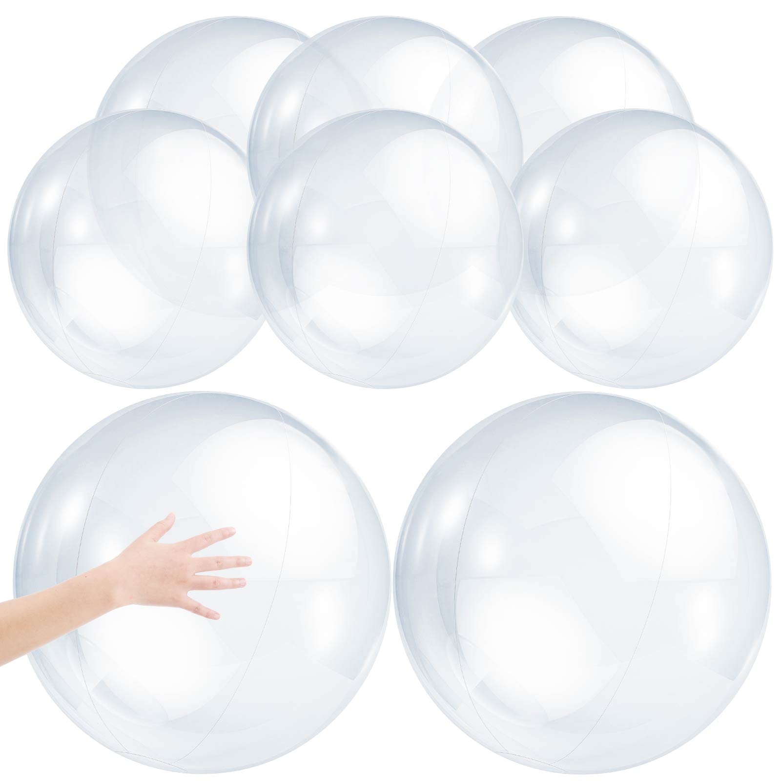 Zhanmai 8 Pcs Inflatable Clear Beach Ball 16 Inch 24 Inch Pool Floating Ball Balloons Under The Sea Party Decorations Bubble for
