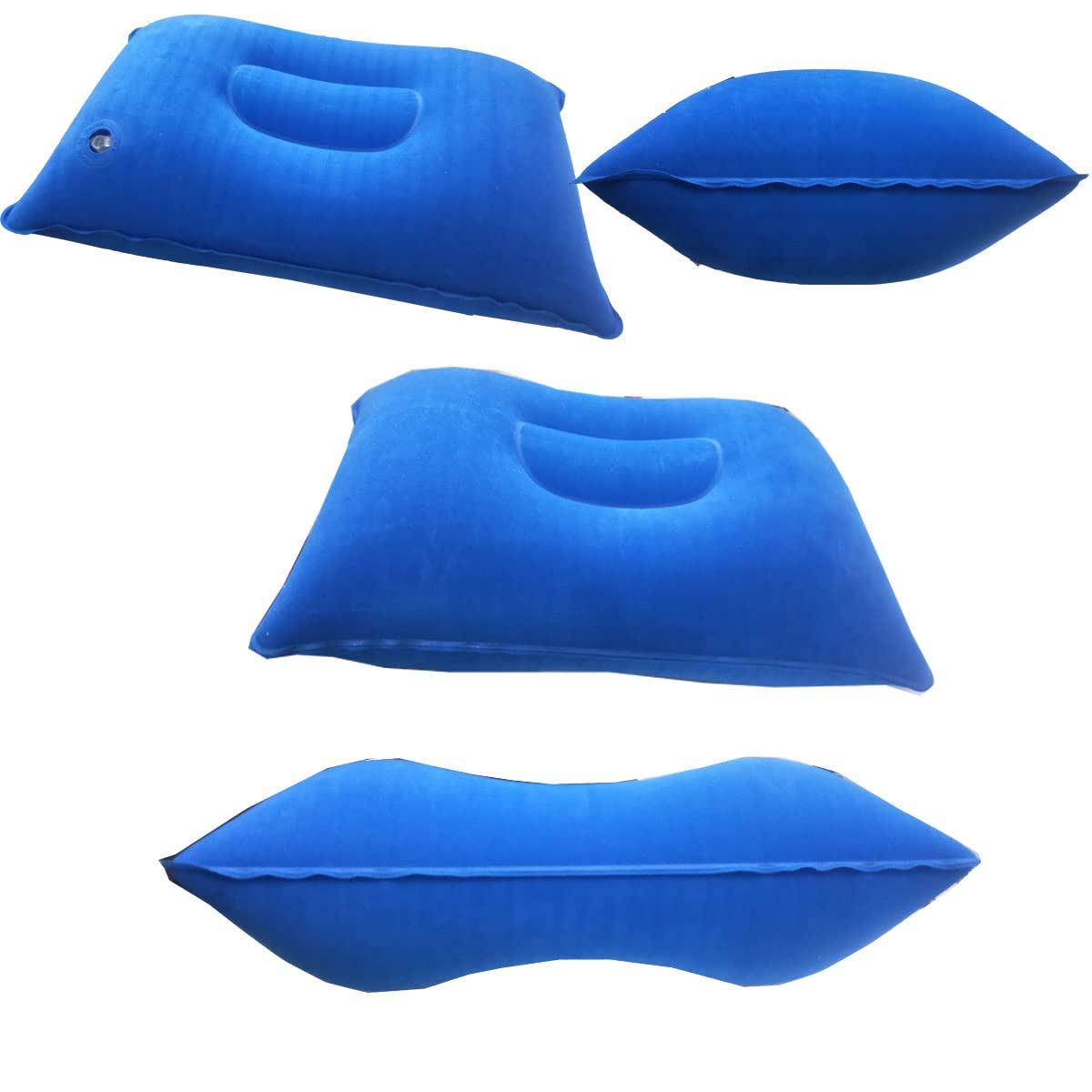 Mxjzw 3 Pack Ultralight Inflatable Pillow Small Squared Flocked Fabric Air Pillow Beach Pillow For Camping,Napping,Desk Rest,Hik