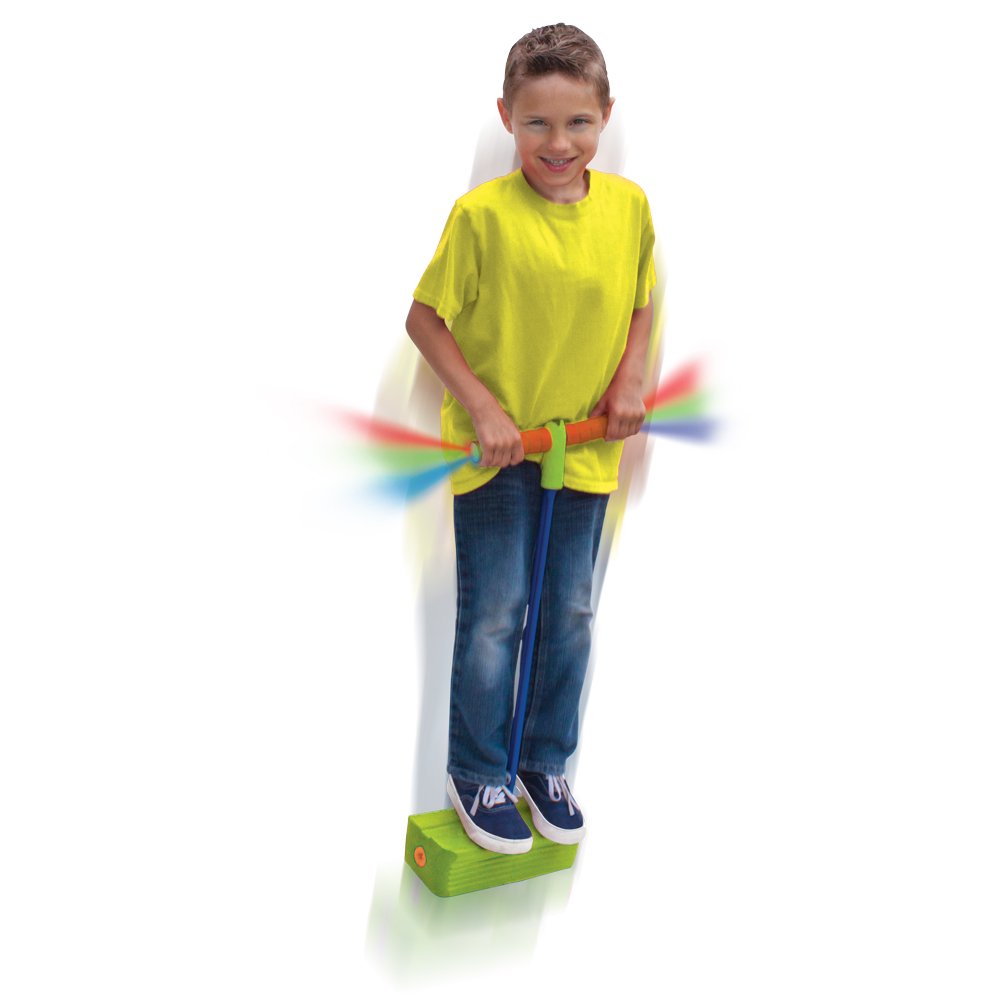 Geospace Jumparoo Deluxe Led Bungee Boing Foam Bouncing Toy - The Squeakiest, Easiest Pogo Ever! For Kids 3 Years & Up