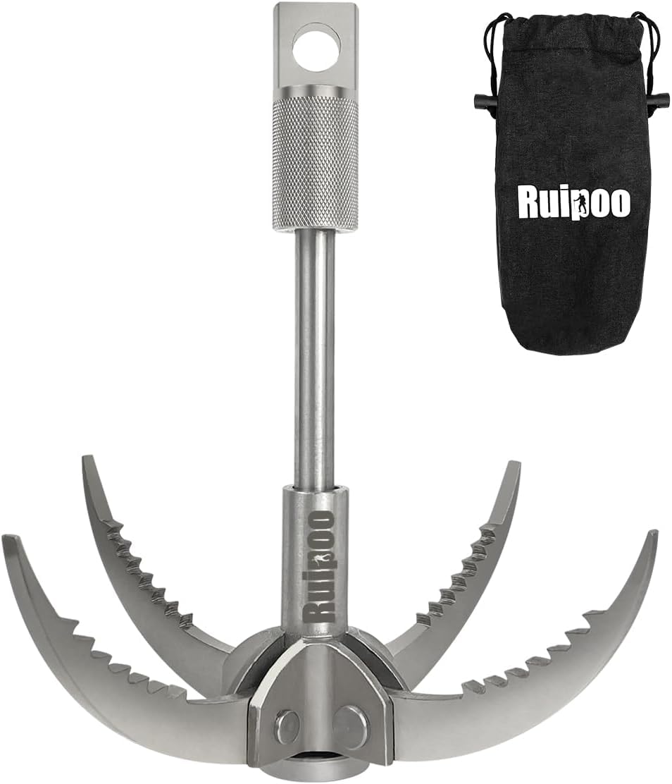 Grappling Hook Folding Survival Claw Multifunctional Stainless Steel Hook For Outdoor Camping Hiking Tree Rock Mountain Climbing