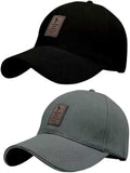 Capiteum Brand Soft Cotton Adjustable Unisex Cap Quick Drying Sun Hat Protection For Men And Women (Freesize) (Black Grey)