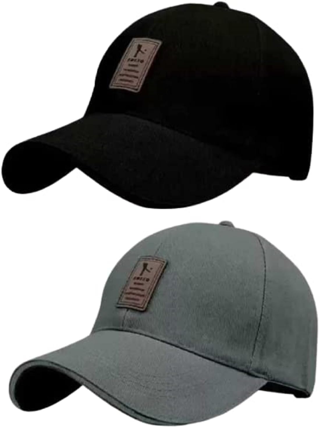 Capiteum Brand Soft Cotton Adjustable Unisex Cap Quick Drying Sun Hat Protection For Men And Women (Freesize) (Black Grey)