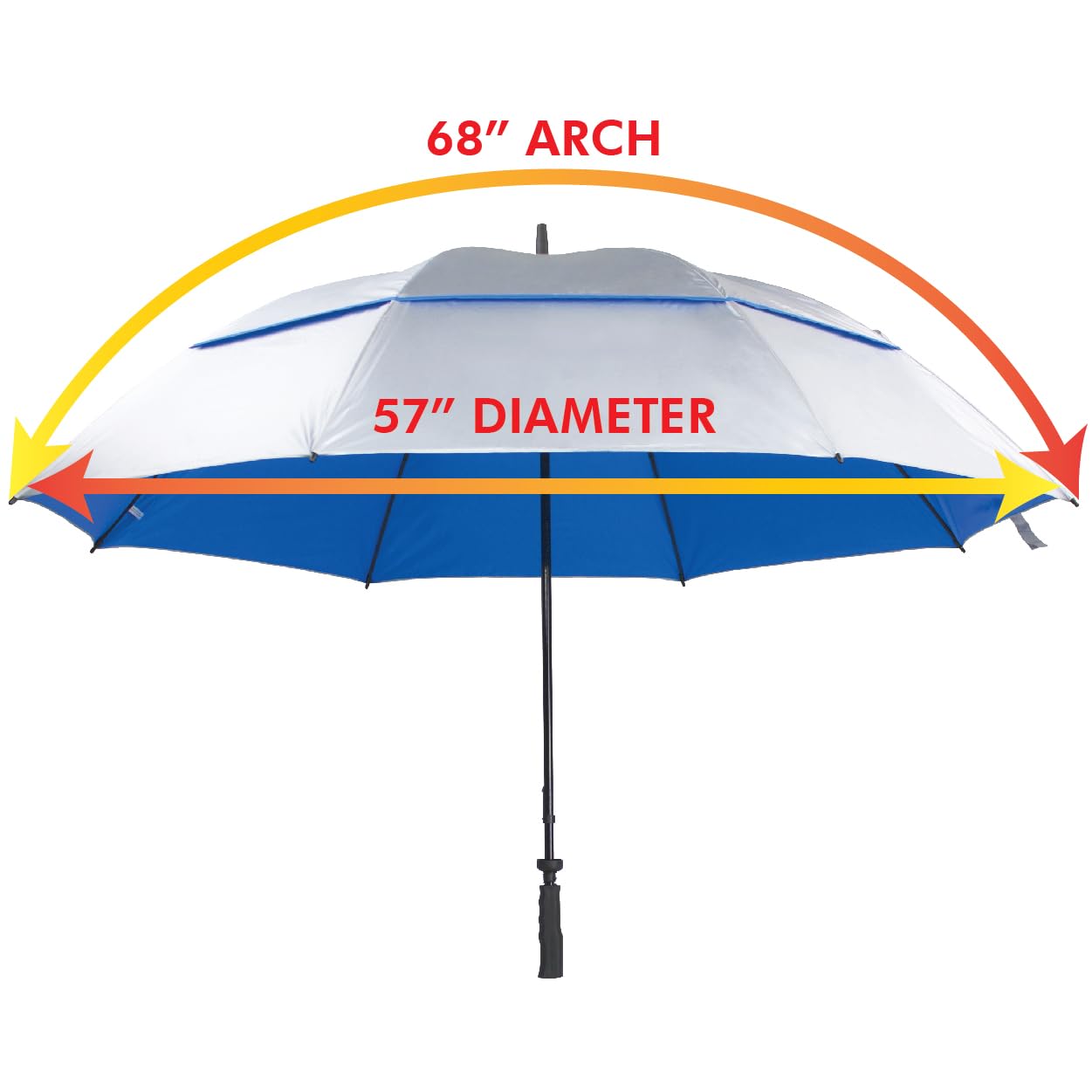 Suntek 68    Golf Umbrella, Windproof & Waterproof Umbrellas With Vented Double Oversize Golf Canopy, Reflective Uv Protection,