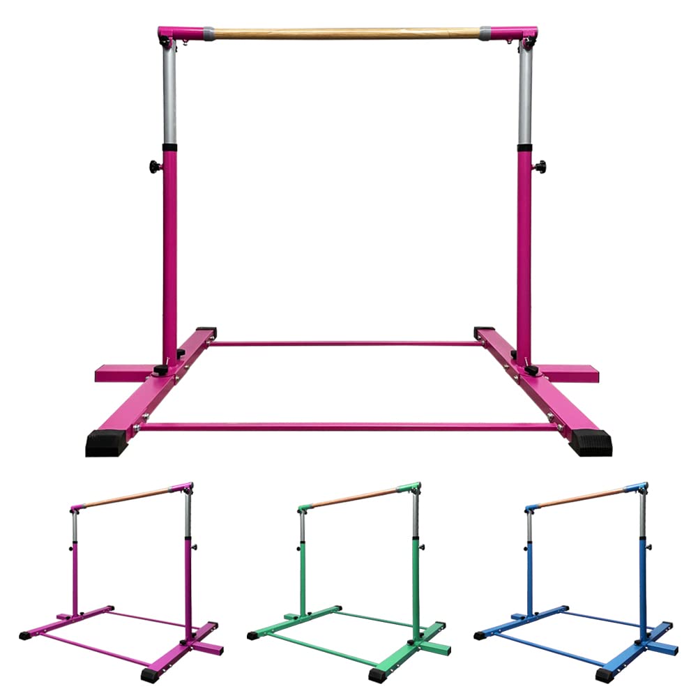 Glant Gymnastic Kip Bar,Horizontal Bar For Kids Girls Junior,3' To 5' Adjustable Height,Home Gym Equipment,Ideal For Indoor And 