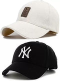 Selloria Brand Soft Cotton Adjustable Unisex Cap For Men And Women Freesize Baseball Caps (Pack Of 2) (Black, White)