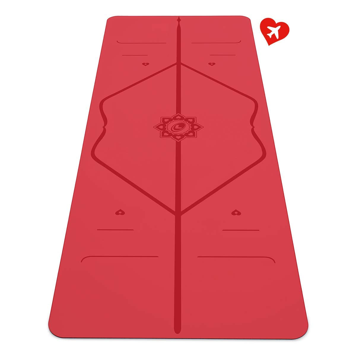 Liforme Love Travel Yoga Mat- Free Yoga Bag, Patented Alignment System, Warrior-Like Grip, Non-Slip, Eco-Friendly, Ultra-Lightwe