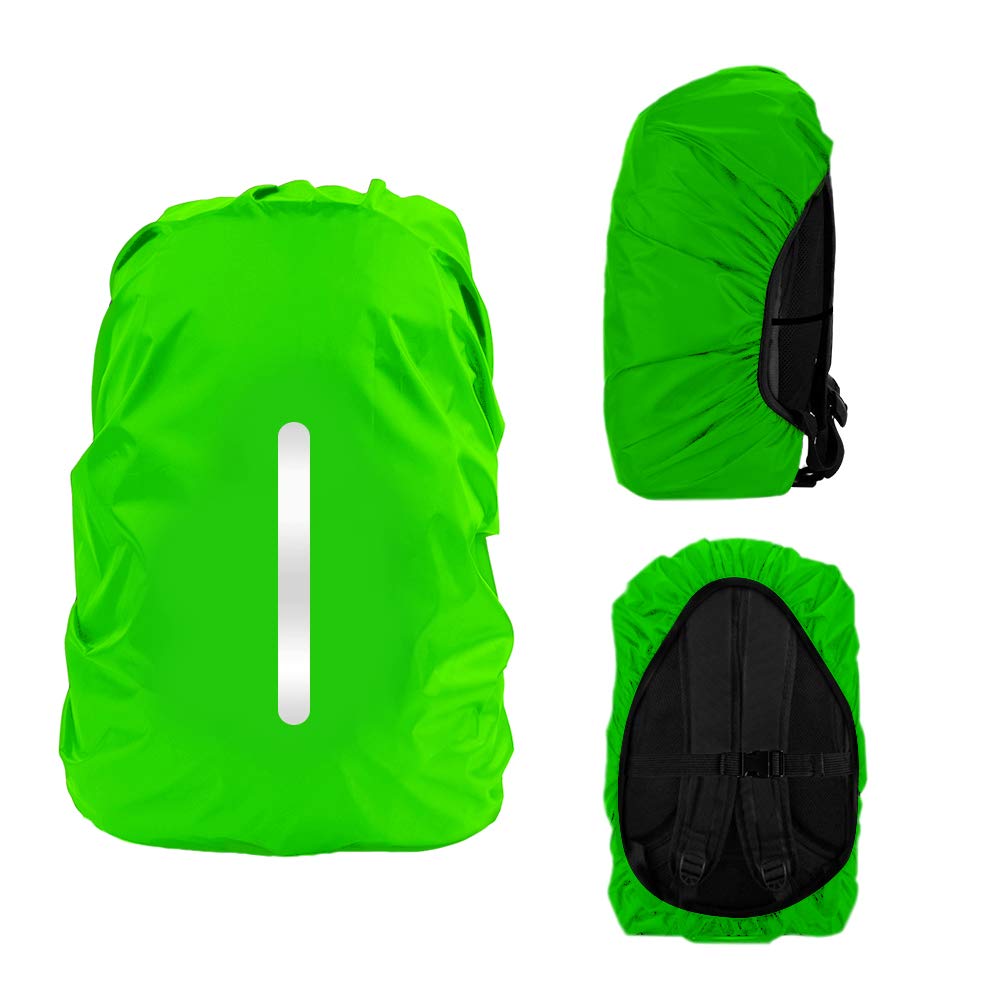 Lama 2Pcs Waterproof Rain Cover For Backpack, Reflective Rainproof Protector For Anti-Dust And Anti-Theft S 18L-25L Black Green