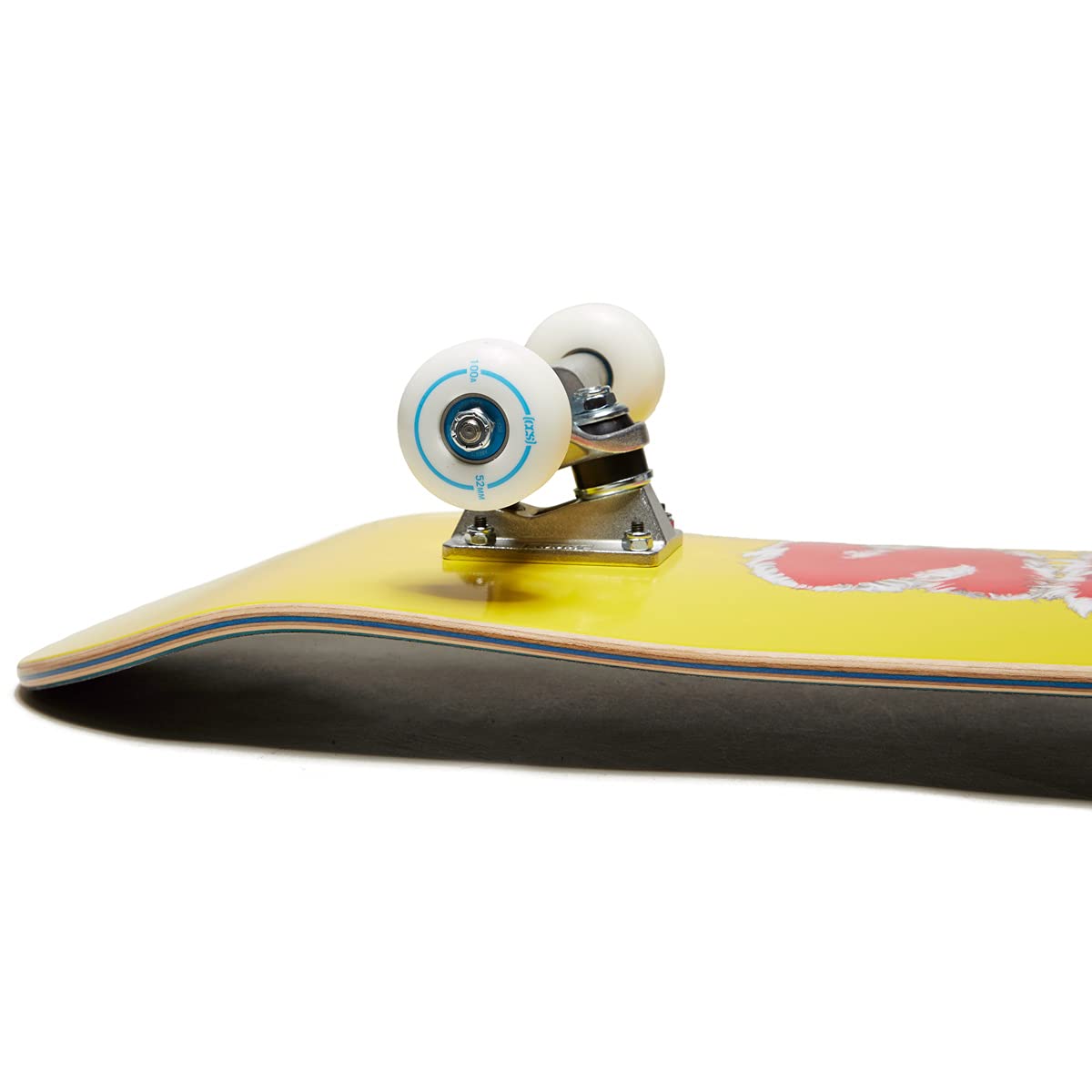 [Ccs] Furry Letters Skateboard Complete Yellow 7.50'' - Maple Wood - Professional Grade - Fully Assembled With Skate Tool And St