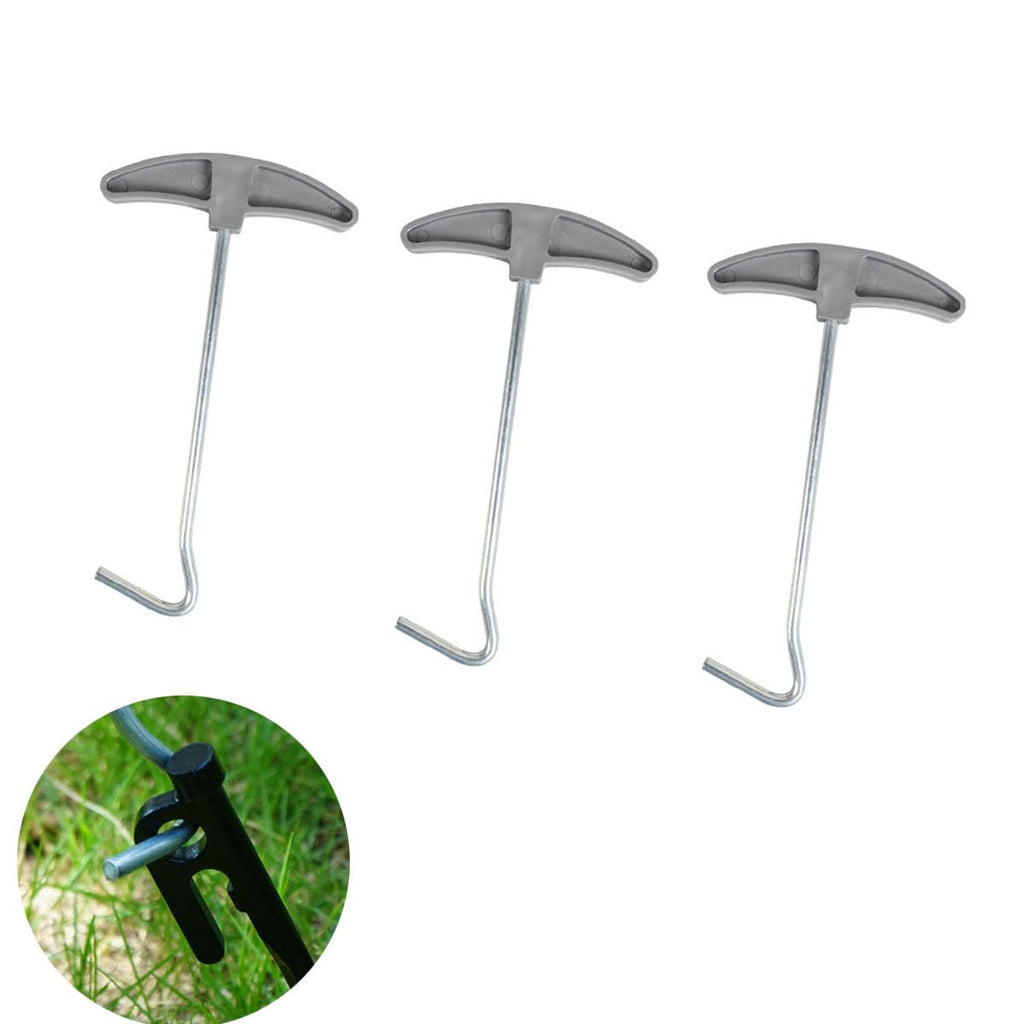 Laiyoho 3 Pcs Outdoor Tent Peg Puller Extractor With Plastic Handles, Portable Tool For Camping And Other Outdoor Activities