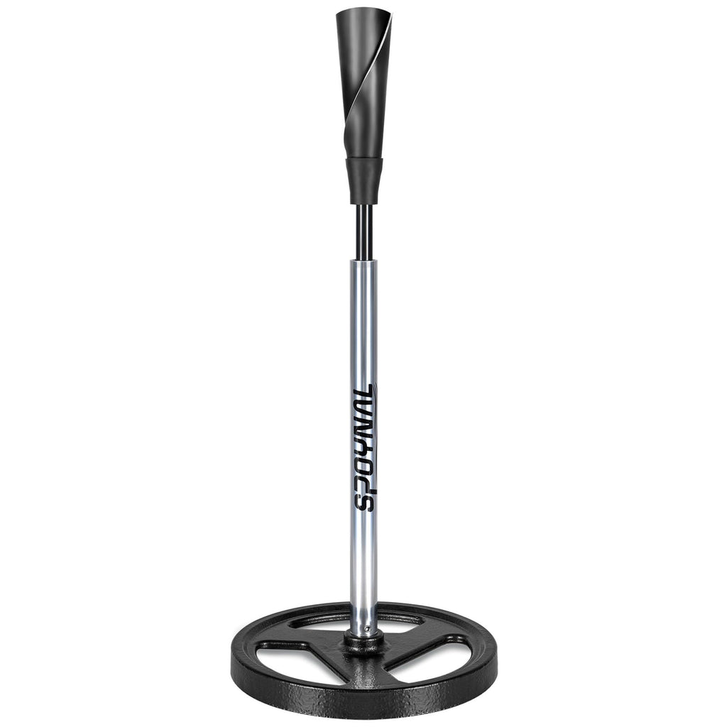 Spoynal Portable Batting Tee, Adjustable Tee For Baseball/Softball - 25'' To 37'' Height, Hand-Rolled Flexible Rubber Top & Easy