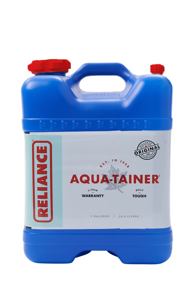 Reliance Products Aqua-Tainer 7 Gallon Rigid Water Container, Blue , 11.3 Inch X 11.0 Inch X 15.3 Inch
