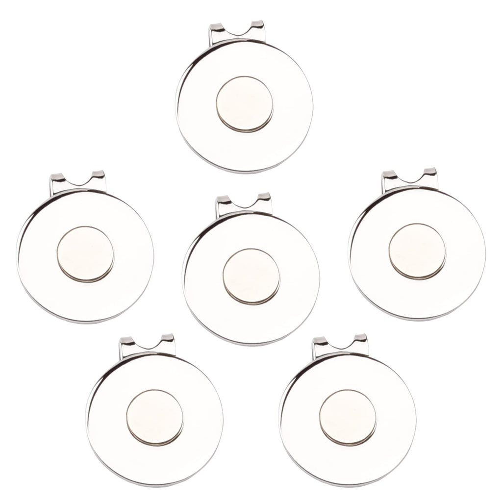 Eshan Magnetic Golf Hat Clips (6 Pcs, Silver) Ball Marker Holder For Golf Gloves Hats Bags Caps Visor Belt