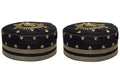 Capiteum Cotton Eid Soofi Knitting Kufi Cap Mens Muslim Designer Stretchable Prayer Topi (Black[G] 2), Free Size