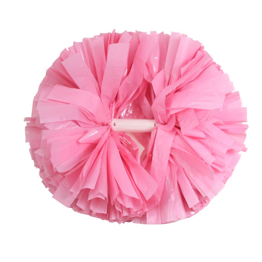 Hooshing 2Pcs Pink Pom Poms Cheerleading With Baton Handle For Team Sports Spirit Dance Party Kids Adults