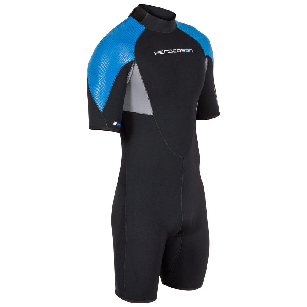 Henderson 3Mm Mens Thermoprene Pro Back Zip Shorty Wetsuit - Black/Blue - 4X-Large