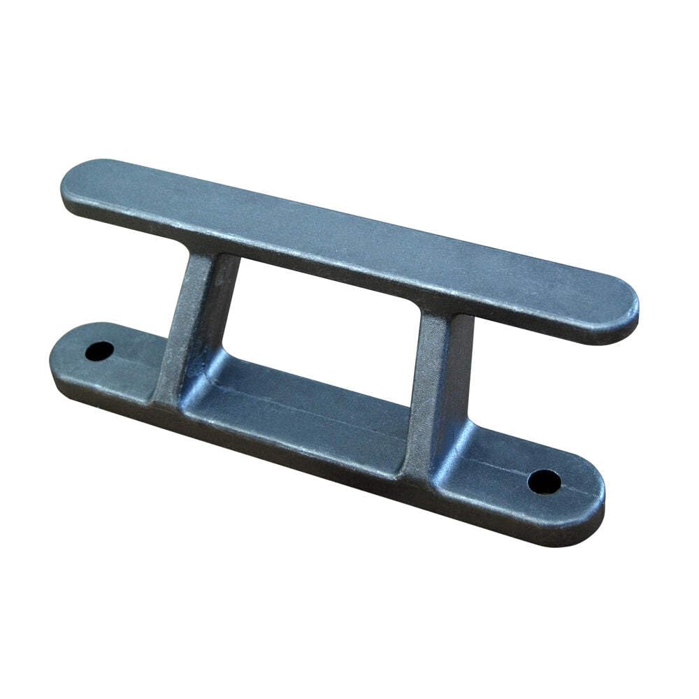 Dock Edge + Dock Cleat, Angled Rail Cleat, 8'' - Cast Matte Aluminum