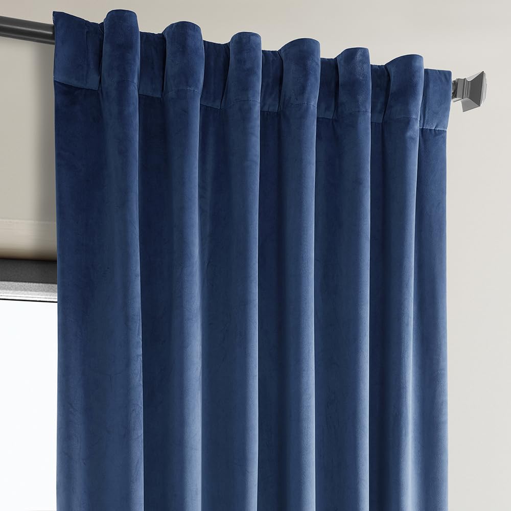 Hpd Half Price Drapes Heritage Plush Velvet Curtains For Bedroom  Living Room 50 X 84, Vpyc-198604-84 (1 Panel) Pisces Blue