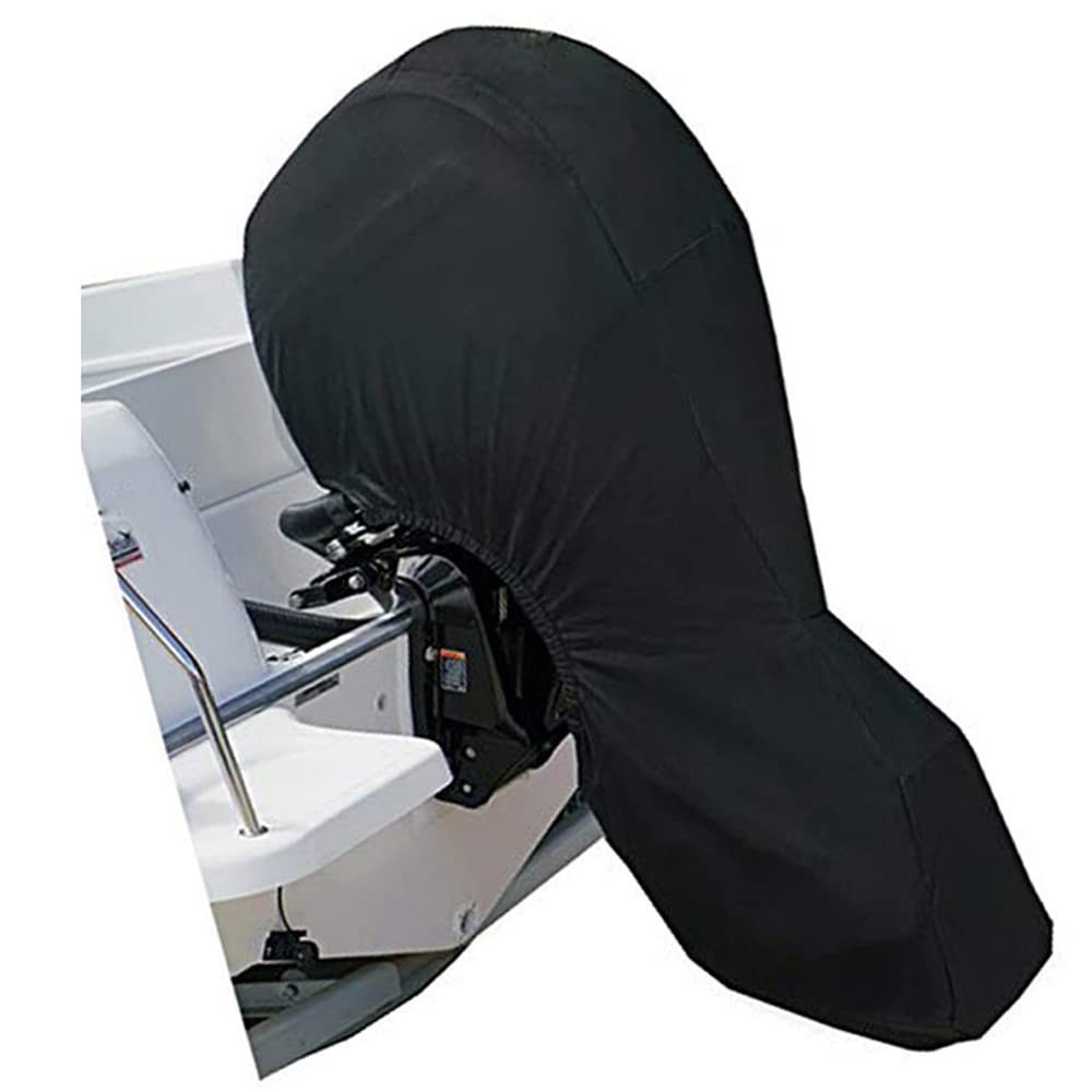 Flymei Full Boat Motor Cover, Outboard Engine Cover With 420D Heavy Duty Oxford Fabric Extra Pvc Coating, Water Resistant Boat M