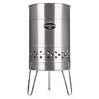 Petromax Feuerhand Fire Barrel Pyron, Stainless Steel Double-Walled Fire Pit For Yard Or Patio, Feet Protect Ground Surface, 29'