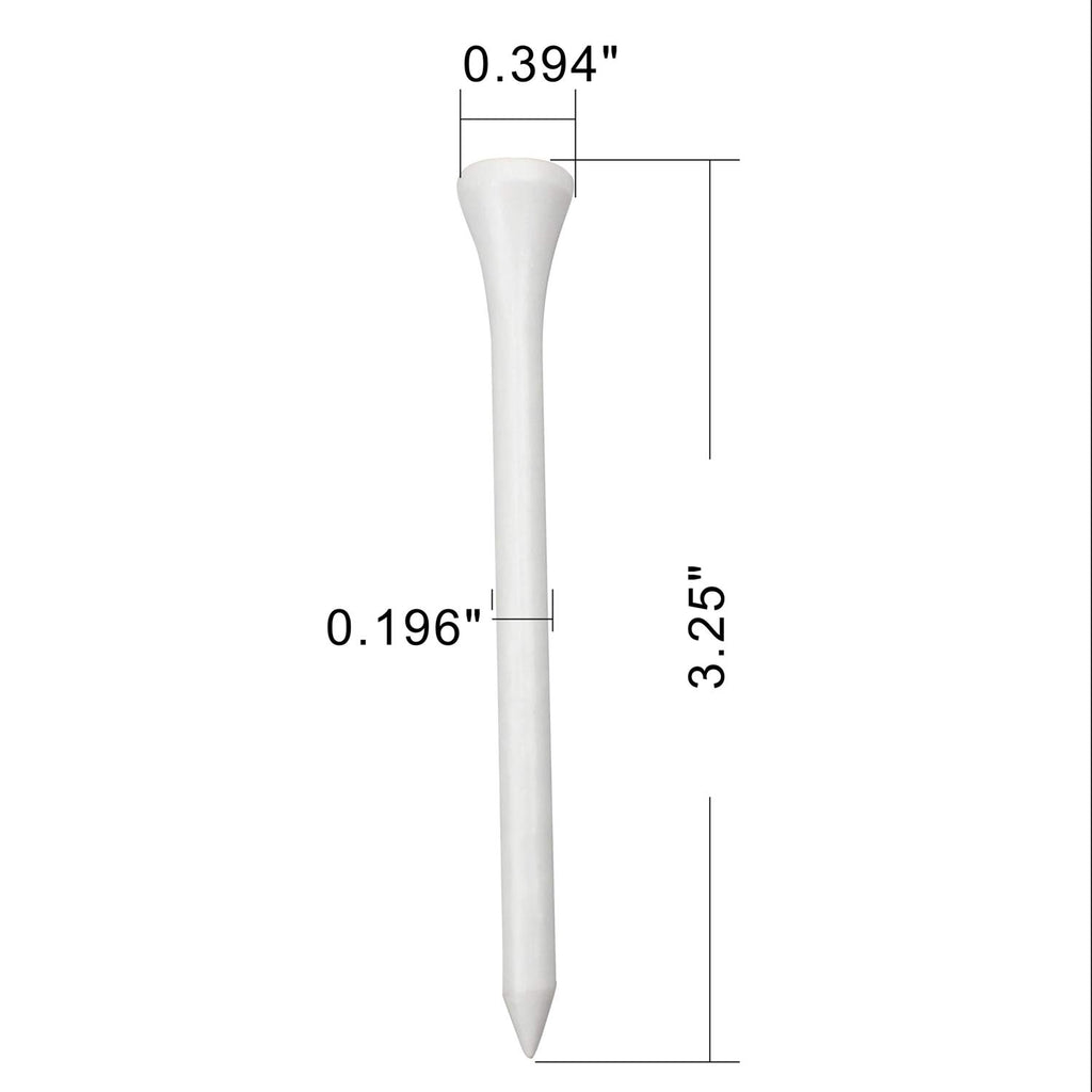 Mykuja Bamboo Golf Tee 3-1/4 Inch Pack Of 100 White