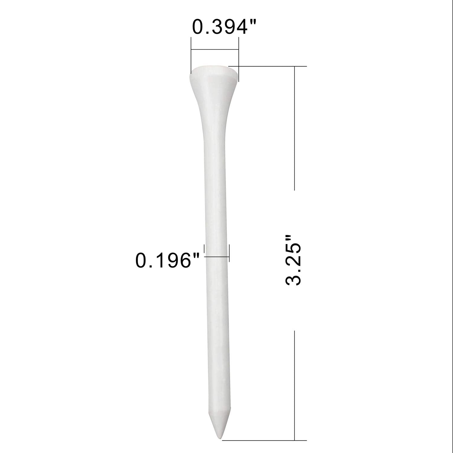 Mykuja Bamboo Golf Tee 3-1/4 Inch Pack Of 100 White