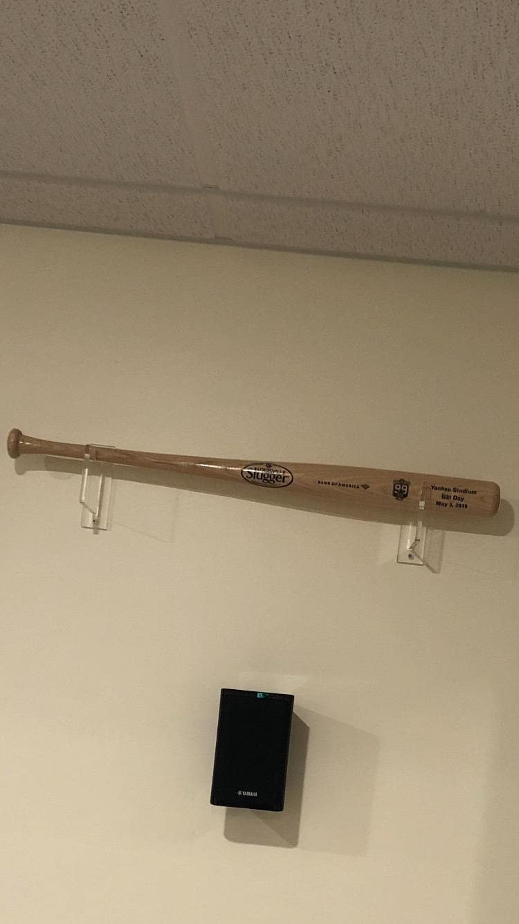Top Stage Clear Baseball Bat Display Wall Mount Horizontal Rack Softball Bat Hanger, 4.5 X 4.5 Inches, No Case Cover, For Game R