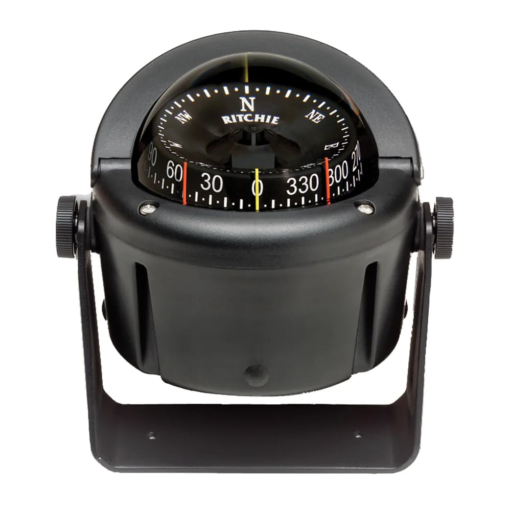 Ritchie Navigation Hb-741 Helmsman Bracket Mount Compass - Combidial, Black With Black Dial, 3.75-Inch Combi