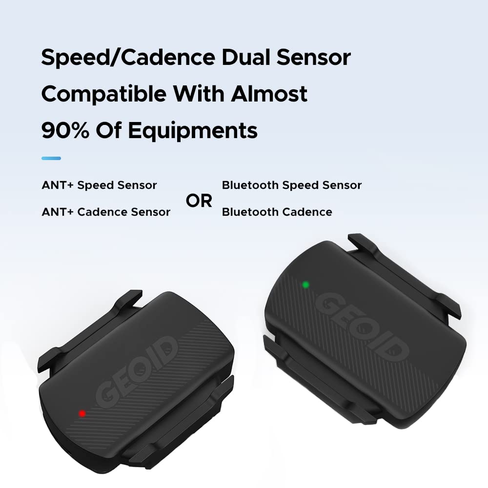 Geoid Cs600 Cadence/Speed Sensor For Cycling, Ant+/Bluetooth Wireless Bicycle Rpm Sensor Compatible With Bike Computers, Sport W