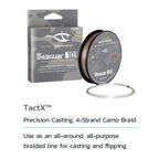 Seaguar 101 Tactx Braided Camo Fishing Line & Fluoro Kit, With Free 5Lb Leader - 65Lbs, 150Yds Break Strength/Length - 65Tcx150