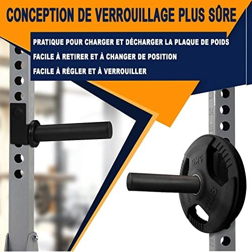 Yes4All Olympic Weight Plate Holder Power Rack Attachment (2X2 Power Rack) - Fit 2'' Olympic Weight Plates
