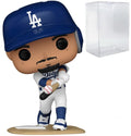 POP MLB: Dodgers - Mookie Betts (Swinging Bat) Funko Vinyl Figure (Bundled with Compatible Box Protector Case), Multicolor, 3.75