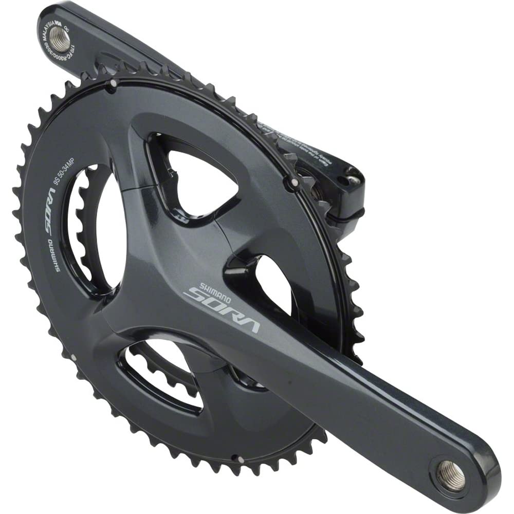 Shimano Sora Fc-R3000 Crankset - 170Mm, 9-Speed, 50/34T, 110 Asymmetric Bcd, Hollowtech Ii Spindle Interface, Gray