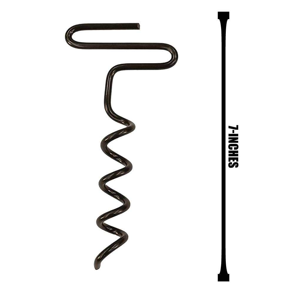 Rhino Outdoors Auger Stakes, Heavy Duty Tent Stakes For Blinds And Tarps, 4-Pack,Silver